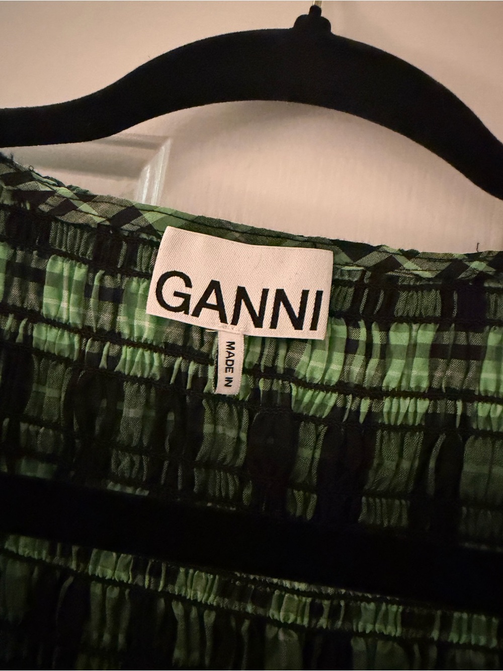Ganni Green Plaid Seersucker Dress - Picture 6 of 7